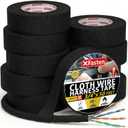 XFasten Wire Harness Tape, 3/4-Inch x 50 Feet (10-Pack), High Temp Wiring Loom Harness, Self-Adhesive Felt Cloth Electrical Tape for Automotive Engines, Noise Dampening, and Cable Protection