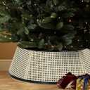 BAYN Metal Christmas Tree Collar, 28-Inch Diameter Base Cover Christmas Tree Ring Stand - Cream