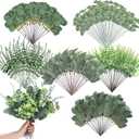 Ceenna 400 Pcs 6 Kinds Mixed Eucalyptus Leaves Stems Bulk Artificial Eucalyptus Leaves Sprays Silver Dollar Faux Greenery Picks Bundle for Wedding Vase Floral Arrangement Decor