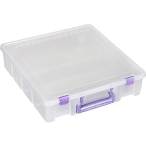 ArtBin 6955JS Super Satchel Compartment Box Clear Craft Organizer Storage Case - Purple, Pack of 1