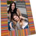 Retro Colorful Wooden Picture Frame For 5"X7" Photo - Ethnic Style Frame Tabletop Display, Gifts For Friends & Families, Farmhouse Home & Office Decorations(Vertical)-A04