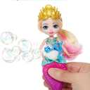 Enchantimals Mermaid Bubble-Maker Doll with Spray Dolphin Animal Figure, Bubble Solution & Tray, Ocean Kingdom Toy Collection