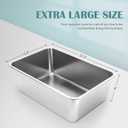 IKITCHEN Stainless Steel Cat Litter Box, Large Metal Litter Box for Cats, Never Absorbs Odors,Stain Free, Rustproof, Non Stick Smooth Surface, Anti-Slip Rubber Bottom, 23.5" L x 15.5" W x 8" H