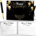 Frienda Retirement Guest Book with Signature Pen Black Gold Retirement Party Decorations Retirement Party Supplies Guest Book Retirement Gifts for Women Men Office Colleague Advice and Wishes