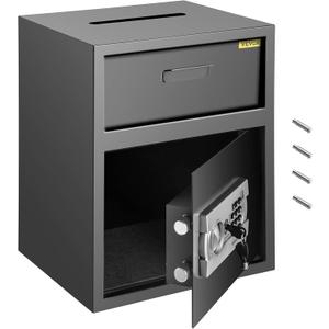 VEVOR Digital Depository Safe 1.7 Cubic Feet Made of Carbon Steel Electronic Code Lock Depository Safe with Deposit Slot with Two Emergency Keys Depository Box for Home Hotel Restaurant and Office