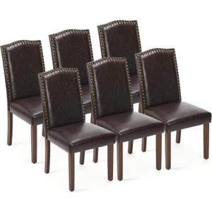 DUMOS Dining Chairs Set of 6, PU Leather Kitchen Chairs for Living Room, 6pc