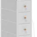 Dresser Tall Skinny Storage Tower Vertical Slim Chest of Drawers with Charging Station Small Nightstand Side Table for Bedroom, Bathroom, Small Spaces (White, 4 Drawers