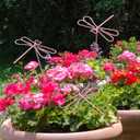 3-Piece Pink Metal Dragonfly Garden Stakes - Iron Wire Outdoor Decor for Patio Lawn Decoration