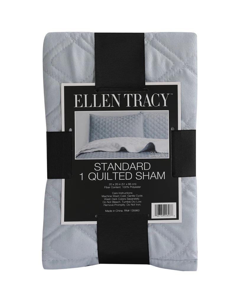 Ellen Tracy King Quilt Sham-Blue