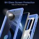 Hekodonk for Galaxy S25 Ultra Case Magnetic,[Compatible with Magsafe][Built-in Tempered Glass Screen Protector][Glitter Card] Full Body Bling Case for Samsung Galaxy S25 Ultra,Blue