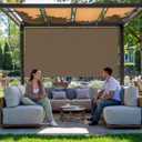 Grandekor Outdoor Roller Shade, 6' W x 6' H, Patio Roll Up Shade, Cordless, Outdoor Privacy Screen, Aluminum, Mocha