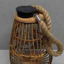 Solar Lantern Outdoor Waterproof Large Rattan Lanterns Decorative Bright Boho Lanterns Lights with Handle Rustic Hanging or Table Lamp for Fence Porch Garden Yard Wedding Decoration