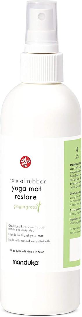 Manduka Yoga Mat Wash and Refresh, 100% Natural Essential Oils, Life Extension, Non-irritating, Pet Friendly, Gingergrass, 8oz