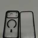 Casechics Compatible with iPhone Case,Clear Camera Lens Bracket Magnetic Case for iPhone, Compatible with MagSafe Wireless Charging (iPhone 14 Pro,Black)