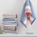 sense gnosis Yellow & Grey Striped Hand Towel Set of 2 Ultra Soft 100% Cotton Absorbent Decorative Hand Towels for Bathroom, 13" X 29"