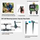 Drip Irrigation System with Water Timer(Dual System) Plug-in Quick Connection Drip Irrigation Kit 5/16“ID and 1/4 Inch Pipe Auto Watering System for Garden Spray, Greenhouse, Lawn, Potted Plants, TIMER1