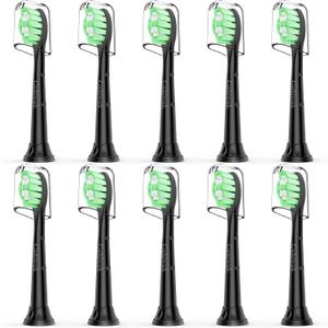Designed for Sonicare Replacement Heads, Electric Toothbrush Replacement Brush Heads Compatible with Philips Sonicare, 10 Pack, Black