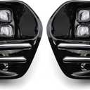 Dreamseek LED DRL 4 Eyes Style Replacement Driving Fog Lamp Assembly for Kia KX5 Sportage QL 2017 2018 2019 Daytime Running Light with Bezel Kit
