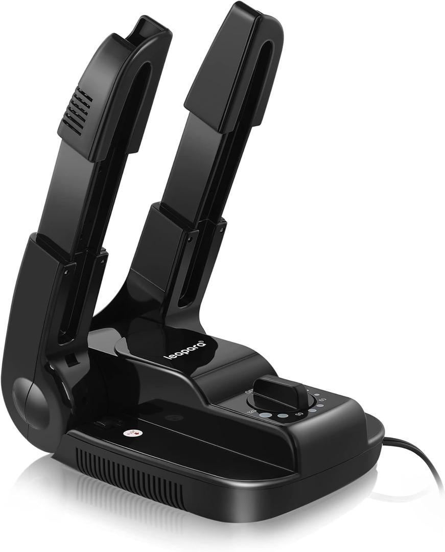 Boot Dryer Shoe Dryer with Timer, leapara Heat Blower Warmer for Work Boots, Gloves, Sweaty Feet, Sneaker, Portable Dryer with Foldable Rack (110V)