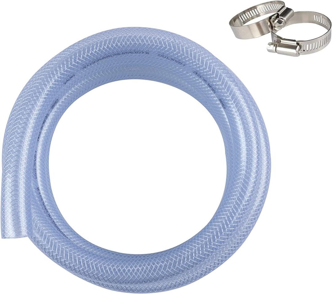 High Pressure Braided Clear Flexible PVC Tubing 5/8" ID, 10ft