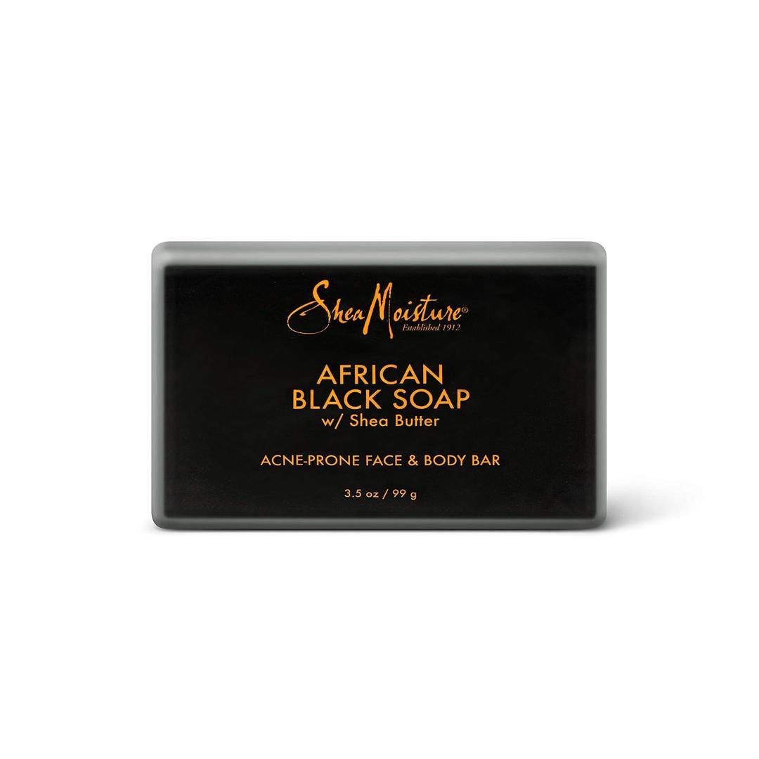 Sheamoisture Face and Body Bar for Oily, Blemish-Prone Skin African Black Soap Paraben Free 3.5 Oz  (Pack of 2)