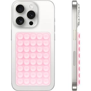 5 x Silicone Suction Cup Phone Case Mount, Hands-Free Strong Grip Holder for Selfies and Videos, Silicon Adhesive Phone Stand Sticky with Higher Suction Power for Cell Phone Light Pink