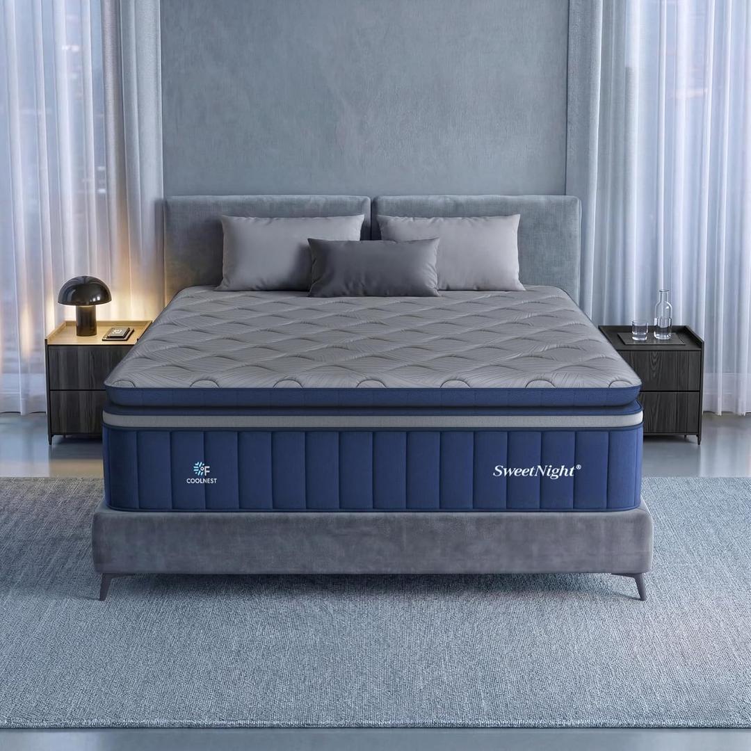 Sweetnight CoolNest Hybrid King Size Mattress 14 Inch, Cooling Pillow Top
Cool Night Sleep for Hot Sleeper, 7-Zone Ergo Support for Pressure Relief, 4 Stage Cool Enhanced Breathability, Medium Firm
Amazon's Choice