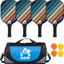 USAPA Approved Pickleball Paddle Set, Lightweight Fiberglass Surface Paddles Set of 2/ Wood Pickleball Paddle Set of 4 with Ergonomic Handle, Pickleball Racket with 4 Balls, 1 Bag & Accessories…