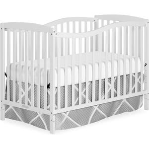 Dream On Me Chelsea 5-in-1 Convertible Full-Size Baby Crib in White, GreenGuard Gold & BSA, Pinewood, 4 Mattress Heights, Converts to Toddler, Day & Full-Size Bed, Modern Classic Nursery, 53"L x 29"W x 38"H