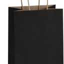 BagDream Gift Bags 100Pcs 5.25x3x8 Small Kraft Paper Gift Bags with Handles Bulk, Black Paper Sacks for Small Business, Retail, Merchandise, Grocery, Wedding Birthday Party favor