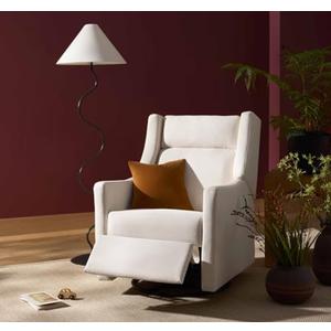 babyletto Kiwi Plus Electric Power Glider Recliner Nursery Chair w/USB Ports - Water & Stain Resistant Glider Rocking Chair for Nursery - GREENGUARD Gold Certified 270° Swivel Rocker Recliner - Cream