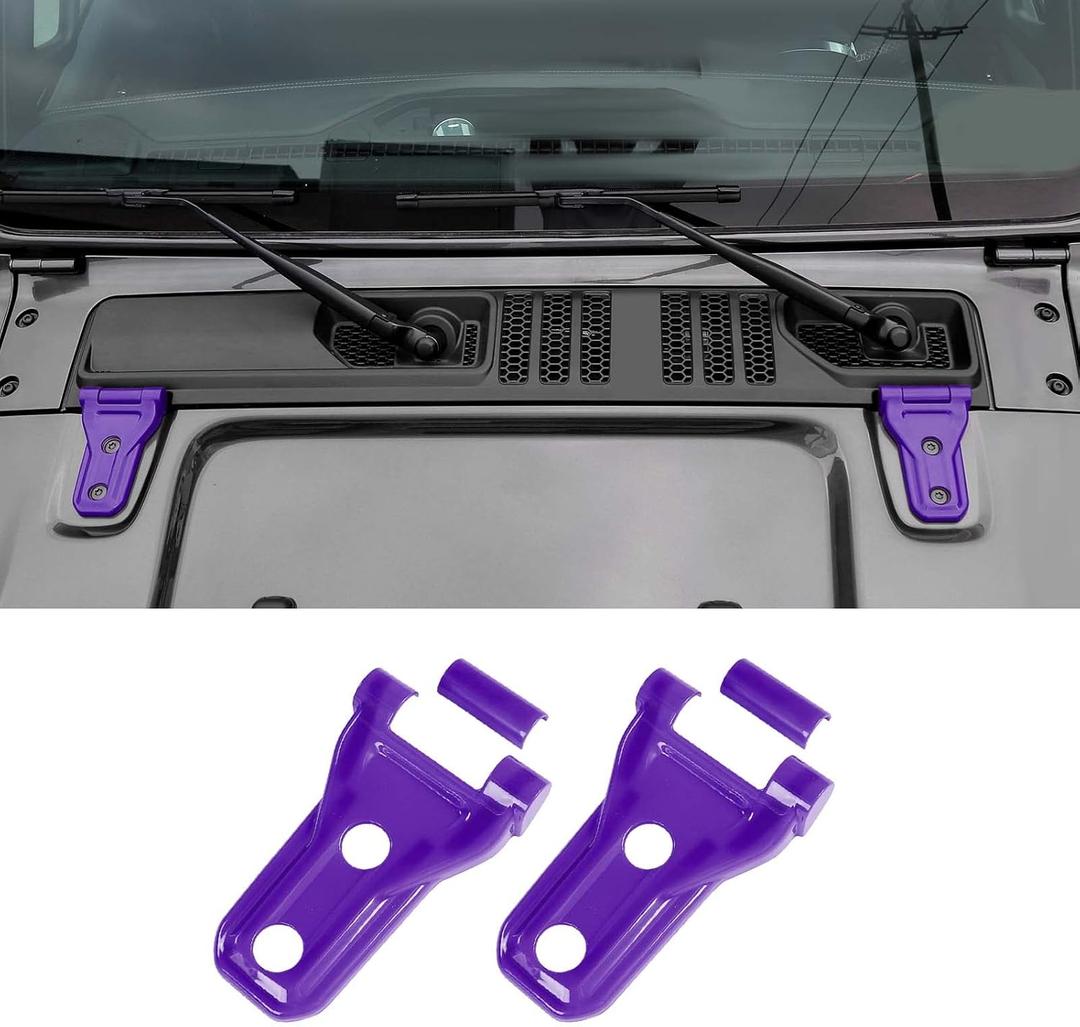 JeCar Hood Hinge Trim Covers Exterior Accessories Compatible with Jeep Wrangler 2018-2023 JL JLU & Gladiator JT, Purple