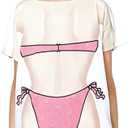 JEYKAY Lady's Cute Bikini Print Cover Up T-Shirt Loose Long Dress (White, L)