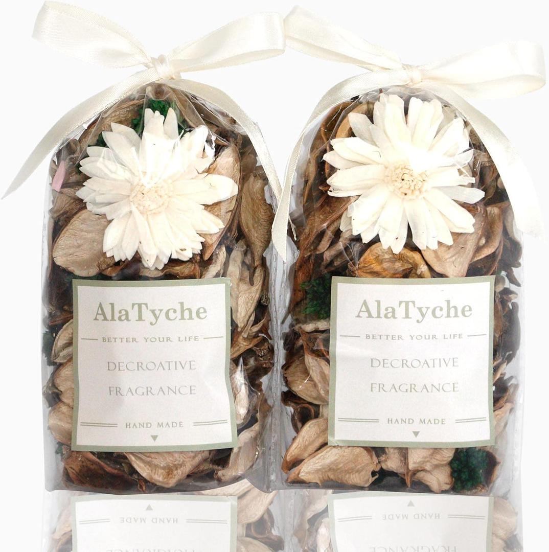 Spring Potpourri Bags,Vanilla Scented Potpourri Bowl Fillers,Dried Flowers,Home Fragrance Sachet of Petal, Vase Decor (White Caramel)-Mini