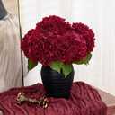 3 x MARTINE MALL 3Pcs 21in Hydrangea Artificial Flowers, Latex Real Touch Hydrangeas Lifelike Large Hydrangea Flowers for Home Decor Party Arrangements Wedding Bouquets Centerpieces (Burgundy)
