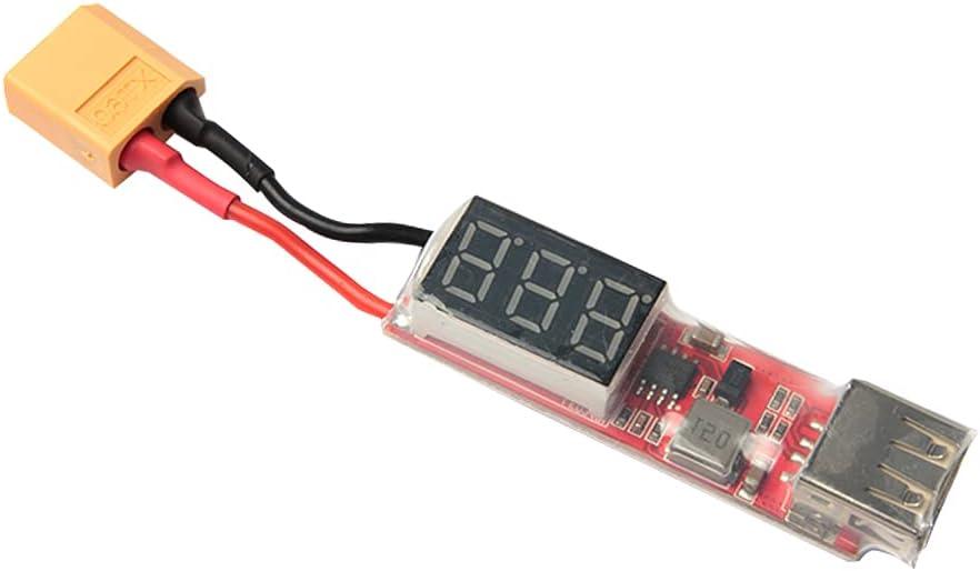 Acxico 1Pcs 2S-6S Lithium Lipo Battery XT60 Plug to USB 5V Charger Converter Module Adapter