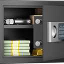 Locksworth Safe for Home, 0.6 Cubic Feet Safety Box, Lock Box for Money, Jewelry, Documents and Guns, Digital Security Safe for Office, Hotel and Personal Use, 13.8"W x 9.8"D x 9.8"H
