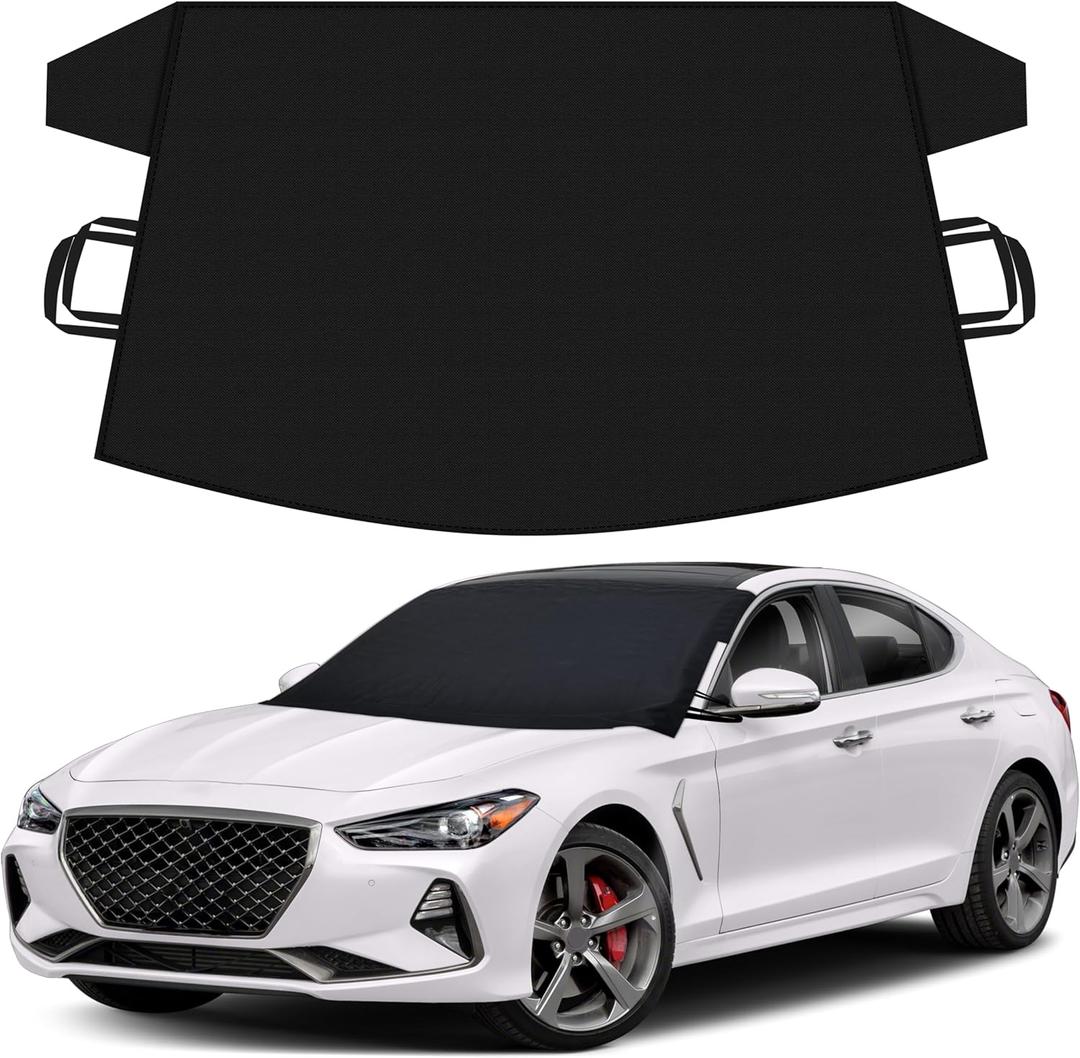 Autovir Windshield Snow Cover for Ice and Snow Car Windshield Cover for Winter Frost, Ice & Snow Protection Waterproof Frost Shield Windshield Protector for Cars, SUVs & Trucks (69x42 inches)