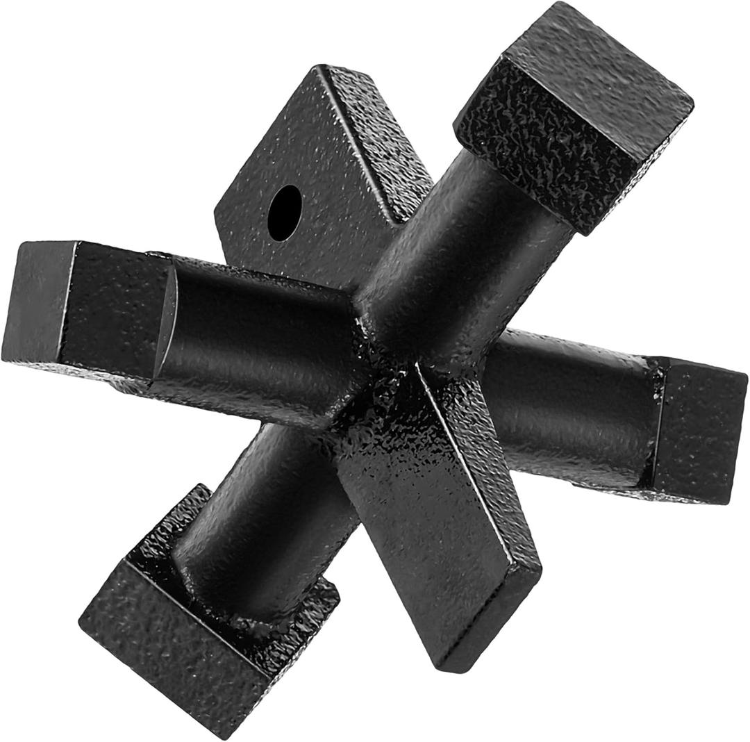 Feekoon 6 Sided Plumbing Cleanout Plug Wrench, Easy to Install and Remove Threaded Drum Trap Tools For Both Slotted or Square Countersunk Cleanout Plugs Drum Traps Heavy Duty Iron (Black)