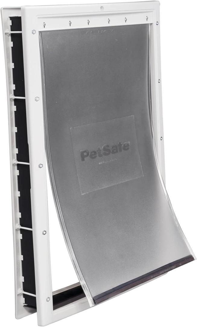 PetSafe Never Rust Dog & Cat Plastic Door, X-Large, for Pets Up to 220 lb, Paintable, Easy DIY Installation, Closing Panel Included, Install in Interior & Exterior Doors or Walls, Durable, Extra Large