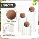 Suclain 6 Pcs Glass Jars with Cork Ball Lid Farmhouse Kitchen Canisters Coffee Bar Countertop Container Rustic Storage Jars for Bean Nut Sugar Coffee Tea Organizer Housewarming Gift (40/25/17oz)
