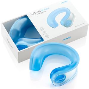 samply OutCool U-Flex Cooling Pack, Ice-fillable Portable Neck Cooler, Needless Hand Held, Cold Neck Wraps for Outdoor Sports, Travel, Camping, for Mother's and Father's Birthday, Sky Blue