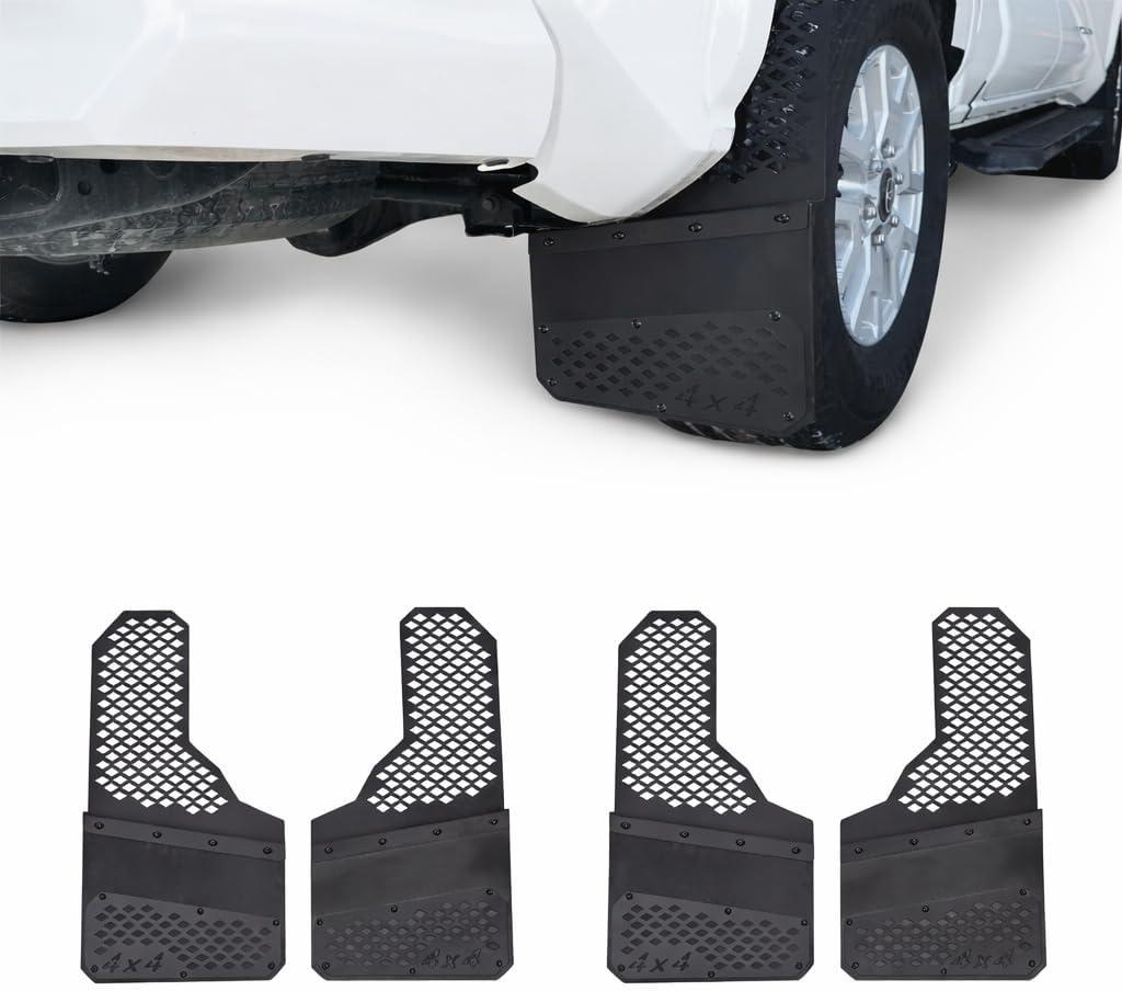 Mud Flaps for Pickup Trucks Heavy-Duty Accessories, Splash Guard, Fender Slush Guard for SUVs Vans, Universal All Weather Guardabarros para Auto Front & Rear, Impact-Resistant, 4PCS (Black)