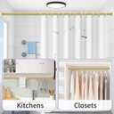 Gold Shower Curtain Rod 33 to 72Inch:Spring Tension Shower Rods for Bathroom Kitchen Doorway,1Inch Modern Heavy Duty Adjustable Tension Shower Curtain Rod No Drilling No-Slip Easy Install,Gold