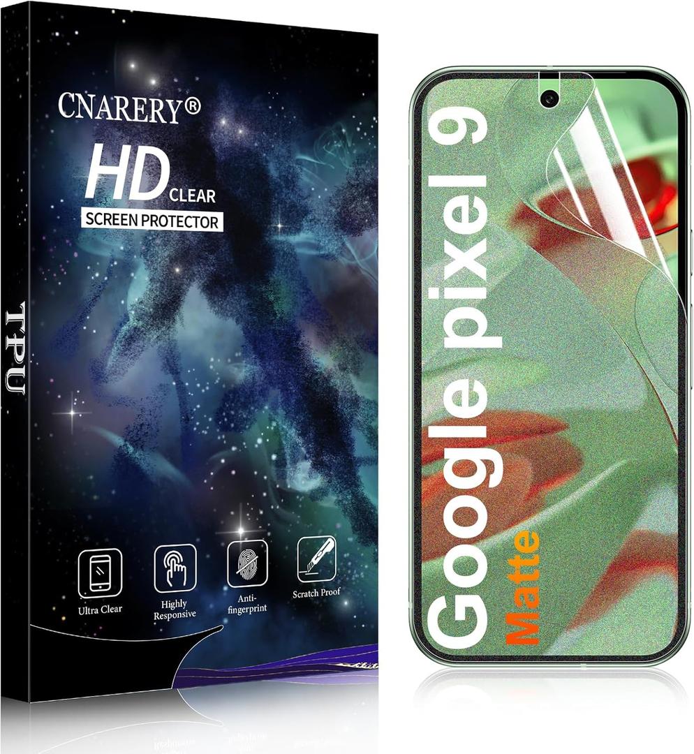 2 Pack for Google Pixel 9 Matte Screen Protector [Not Glass], HD Clear, Anti-Scratch, Anti-Glare, Support fingerprint