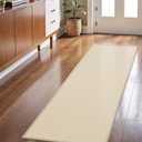 LEKEEPGO Long Door Mat 24"x59", Non Slip Door Mat Indoor Entrance, Rubber Backing Front Indoor Doormat Washable Absorbent Low-Profile Entryway Entry Resist Dirt Inside Hallway Door Mats, Khaki, 2' x 4'11"