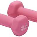 Pack Of 2 Amazon Basics Neoprene Dumbbell Hand Weights for Exercise and Muscle Toning  Pink