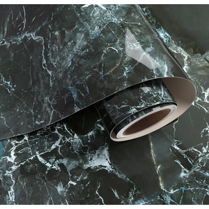 Black Green Marble Contact Paper for Countertops Waterproof Marble Wallpaper Peel and Stick Counter Top Wrap Removable Self Adhesive Granite Wall Paper for Bathroom Kitchen 15.7''x78.7''