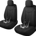 CAROMOP Neoprene Car Seat Cover 2 Front Seats, Waterproof Seat Covers for Cars, Universal Fit for Most Car Interior Covers-Sedan Truck SUV(Black)