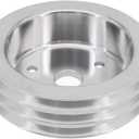 KIPA Aluminium triple groove crankshaft pulley For SB Chevy SBC 350 Crank SWP Short Small Block Chevy with a Short Water Pump 6.6" Satin Aluminium Finish Durable 3-Groove #8858